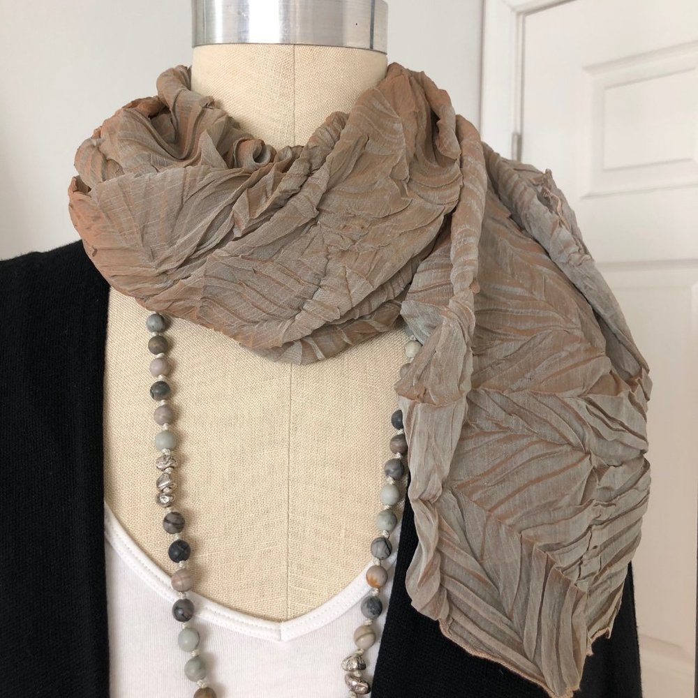 Irridescent Japanese Pleated Scarf